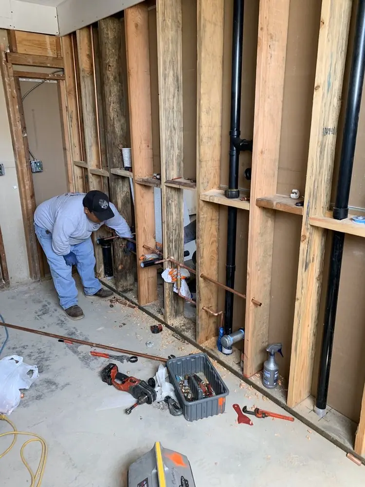 Commercial rough-in plumbing for Water Heater Replacement in Sherman Village